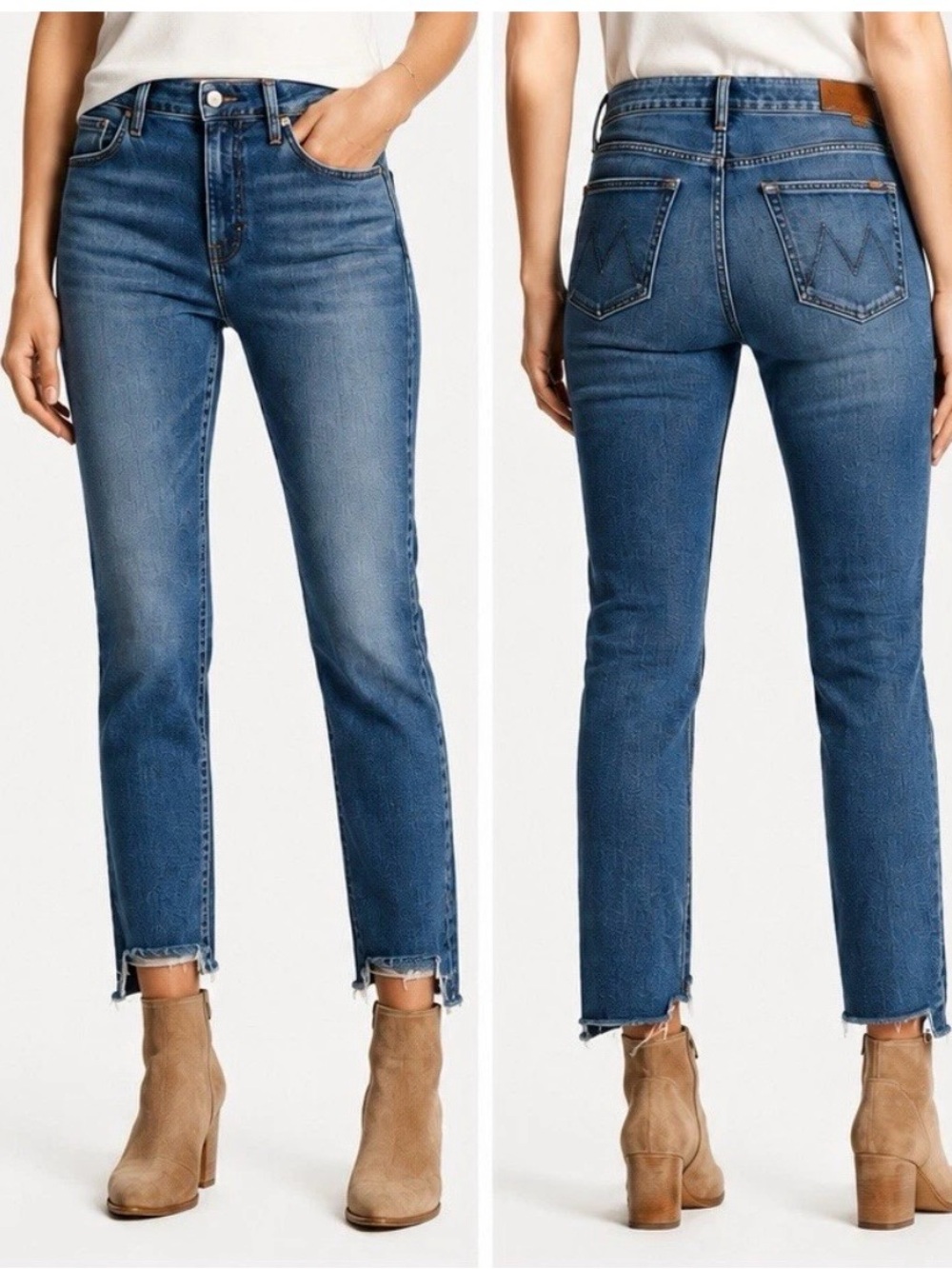 MOTHER The Holy Rascal Jeans 27 Still Behind The Hustle Step Hem Made in USA